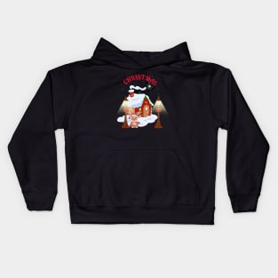 Christmas Deer Sitting under the light Kids Hoodie